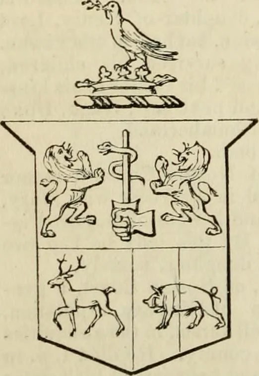 An illustration from A genealogical and heraldic history of the commoners of Great Britain and Ireland, enjoying territorial possessions or high official rank; but univested with heritable honours, 1838, leaf 450