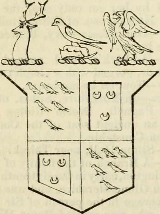 An illustration from A genealogical and heraldic history of the commoners of Great Britain and Ireland, enjoying territorial possessions or high official rank; but univested with heritable honours, 1838, leaf 552