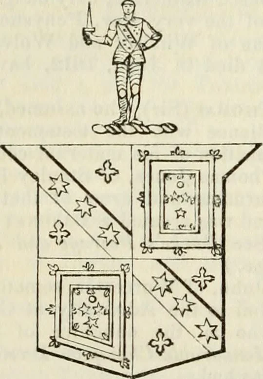 An illustration from A genealogical and heraldic history of the commoners of Great Britain and Ireland, enjoying territorial possessions or high official rank; but univested with heritable honours, 1838, leaf 628