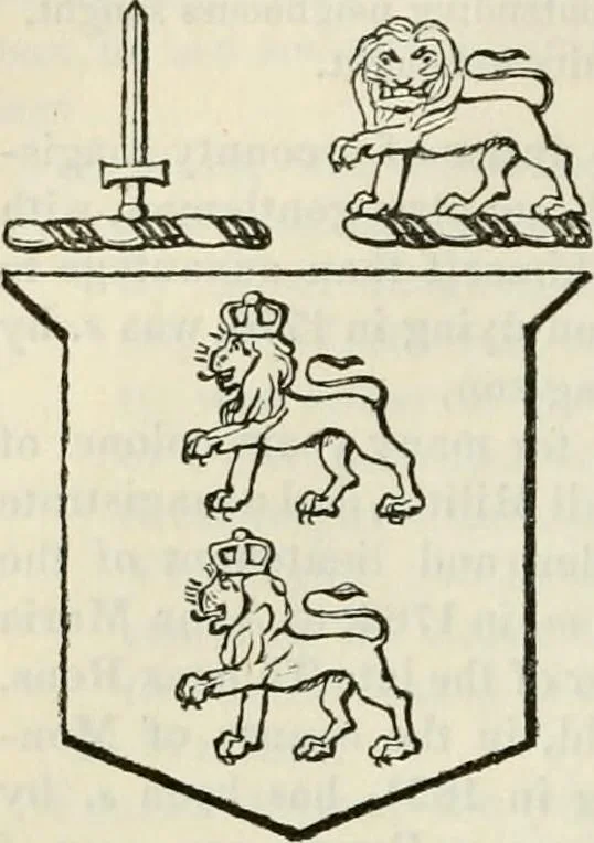 An illustration from A genealogical and heraldic history of the commoners of Great Britain and Ireland, enjoying territorial possessions or high official rank; but univested with heritable honours, 1838, leaf 74