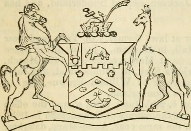 An illustration from A genealogical and heraldic history of the commoners of Great Britain and Ireland, enjoying territorial possessions or high official rank; but univested with heritable honours, 1838, leaf 106