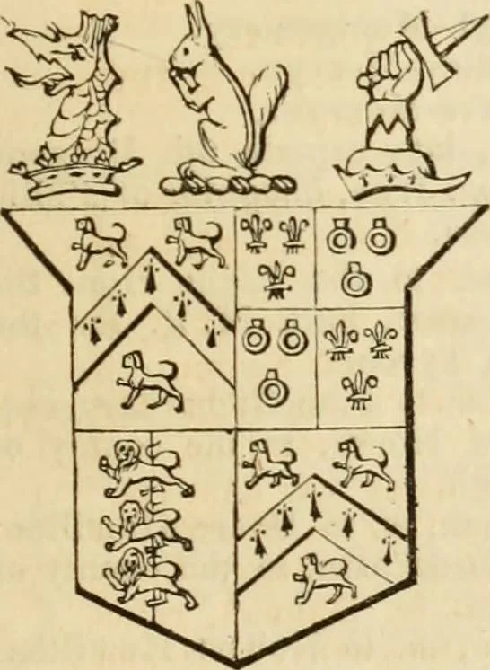 An illustration from A genealogical and heraldic history of the commoners of Great Britain and Ireland, enjoying territorial possessions or high official rank; but univested with heritable honours, 1838, leaf 144