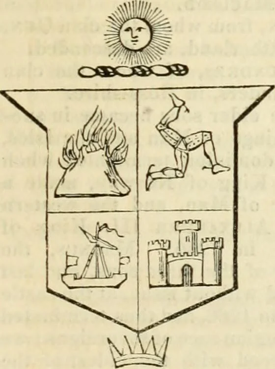 An illustration from A genealogical and heraldic history of the commoners of Great Britain and Ireland, enjoying territorial possessions or high official rank; but univested with heritable honours, 1838, leaf 212