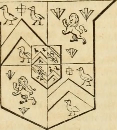 An illustration from A genealogical and heraldic history of the commoners of Great Britain and Ireland, enjoying territorial possessions or high official rank; but univested with heritable honours, 1838, leaf 38