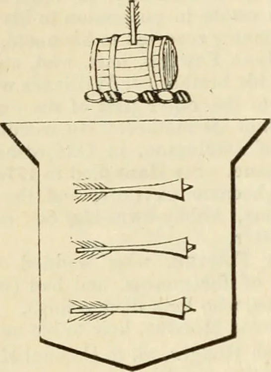 An illustration from A genealogical and heraldic history of the commoners of Great Britain and Ireland, enjoying territorial possessions or high official rank; but univested with heritable honours, 1838, leaf 415