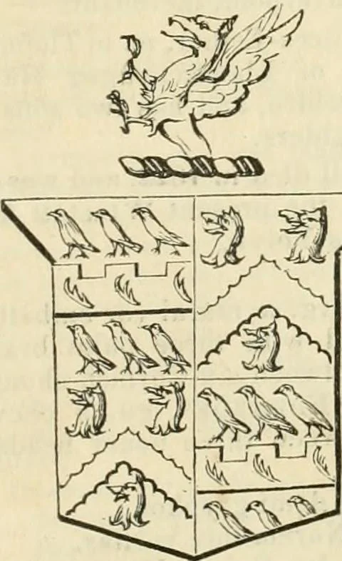 An illustration from A genealogical and heraldic history of the commoners of Great Britain and Ireland, enjoying territorial possessions or high official rank; but univested with heritable honours, 1838, leaf 632
