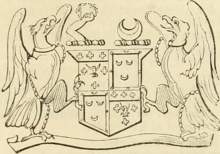 An illustration from A genealogical and heraldic history of the commoners of Great Britain and Ireland, enjoying territorial possessions or high official rank; but univested with heritable honours, 1838, leaf 696