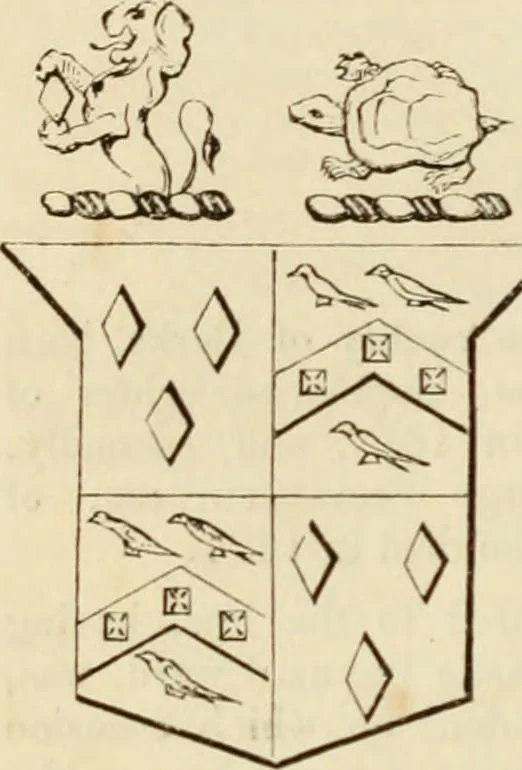 An illustration from A genealogical and heraldic history of the commoners of Great Britain and Ireland, enjoying territorial possessions or high official rank; but univested with heritable honours, 1838, leaf 727