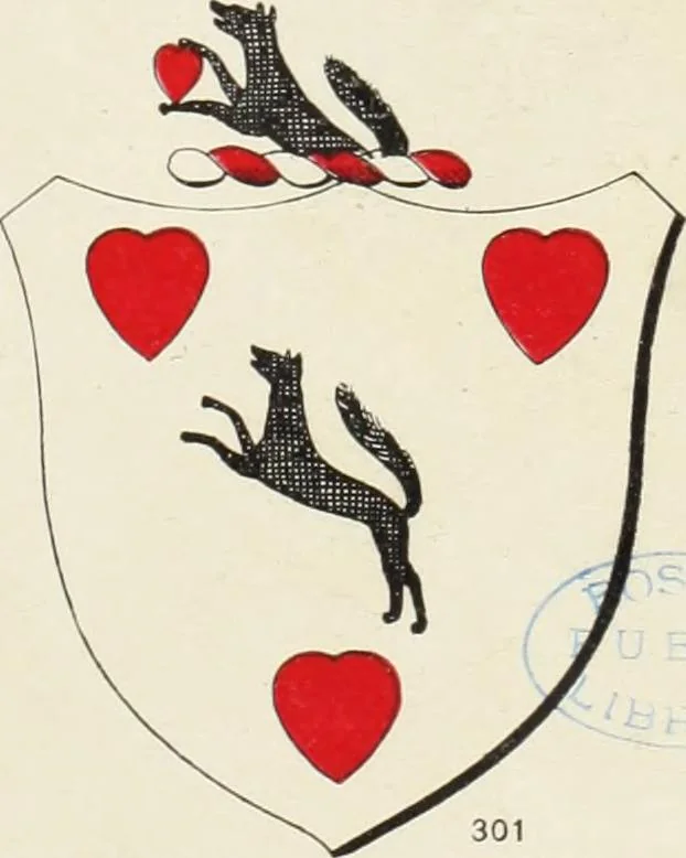 An illustration from A genealogical history of Irish families : with their crests and armorial bearings, 1895, leaf 107