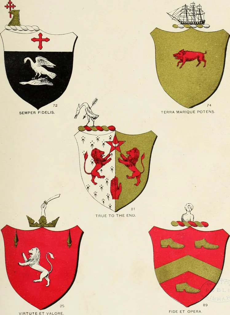 An illustration from A genealogical history of Irish families : with their crests and armorial bearings, 1895, leaf 133