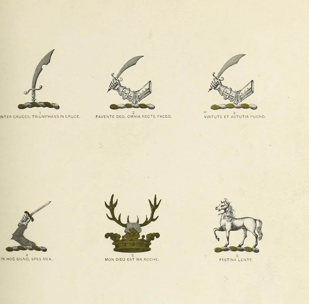 An illustration from A genealogical history of Irish families : with their crests and armorial bearings, 1895, leaf 185