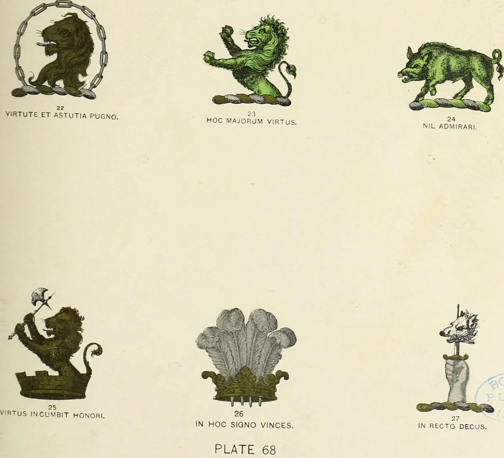 An illustration from A genealogical history of Irish families : with their crests and armorial bearings, 1895, leaf 187