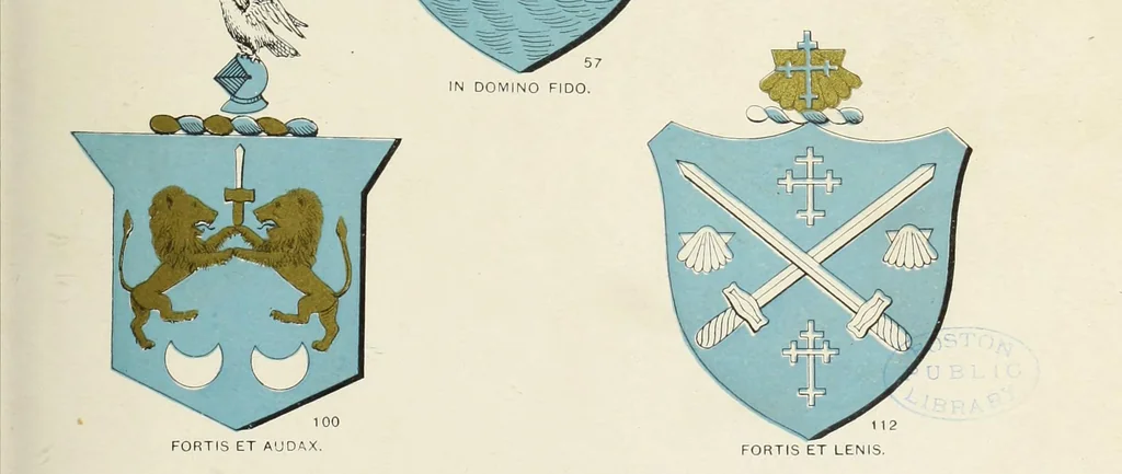 An illustration from A genealogical history of Irish families : with their crests and armorial bearings, 1895, leaf 83