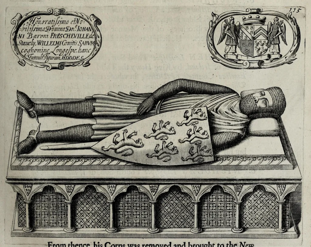 An illustration from A genealogical history of the kings of England, and monarchs of Great Britain, &c. : from the Conquest, anno 1066, to the year 1677 : in seven parts or books containing a discourse of their several lives, marriages, and issues ... with their effigies, seals, tombs ... all engraven in copper plates : furnished with several remarques and annotations, 1677, leaf 167