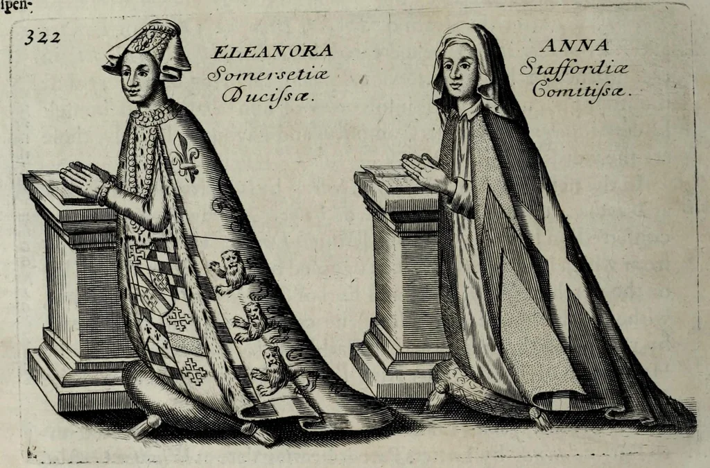 An illustration from A genealogical history of the kings of England, and monarchs of Great Britain, &c. : from the Conquest, anno 1066, to the year 1677 : in seven parts or books containing a discourse of their several lives, marriages, and issues ... with their effigies, seals, tombs ... all engraven in copper plates : furnished with several remarques and annotations, 1677, leaf 386