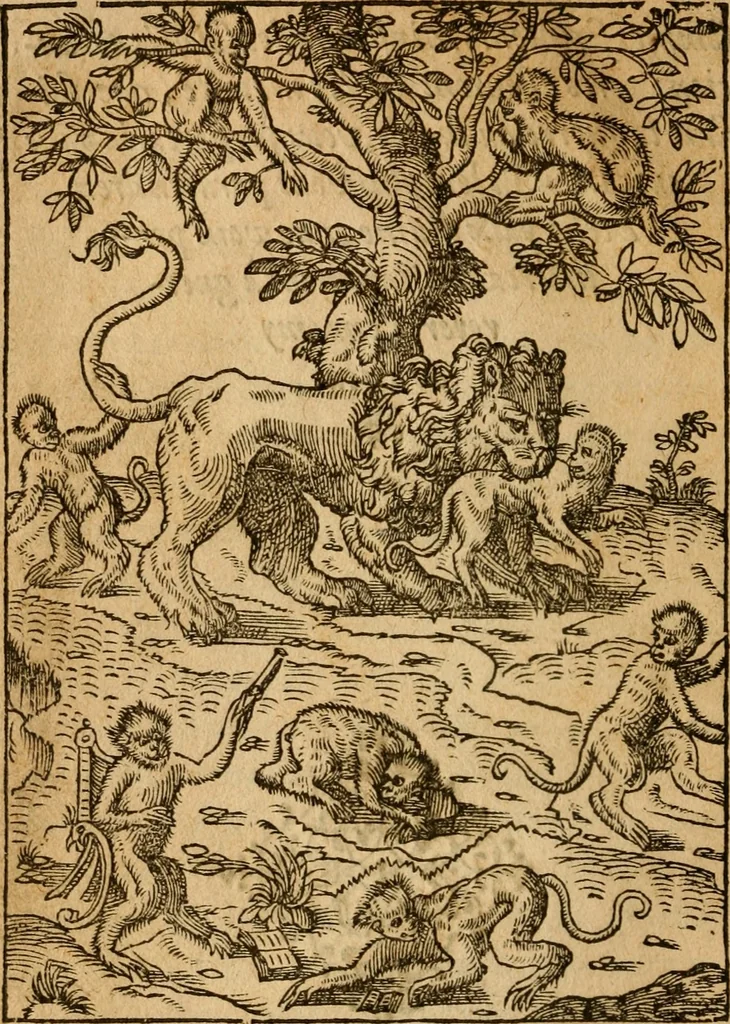 An illustration from Genealogie et la fin des Huguenaux, & descouverte du Calvinisme : où est sommairemet descrite l'histoire des troubles excitez en France parlesdits Huguenaux, iusques à present, 1573, leaf 17