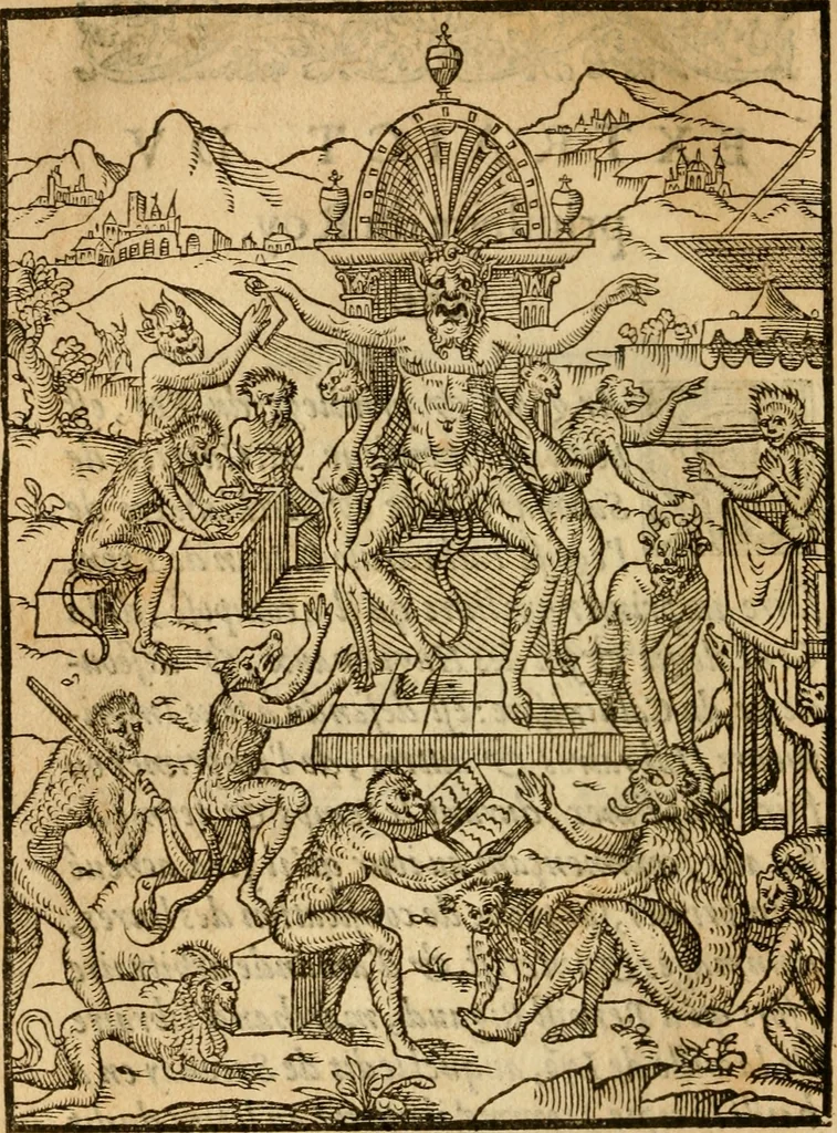 An illustration from Genealogie et la fin des Huguenaux, & descouverte du Calvinisme : où est sommairemet descrite l'histoire des troubles excitez en France parlesdits Huguenaux, iusques à present, 1573, leaf 43