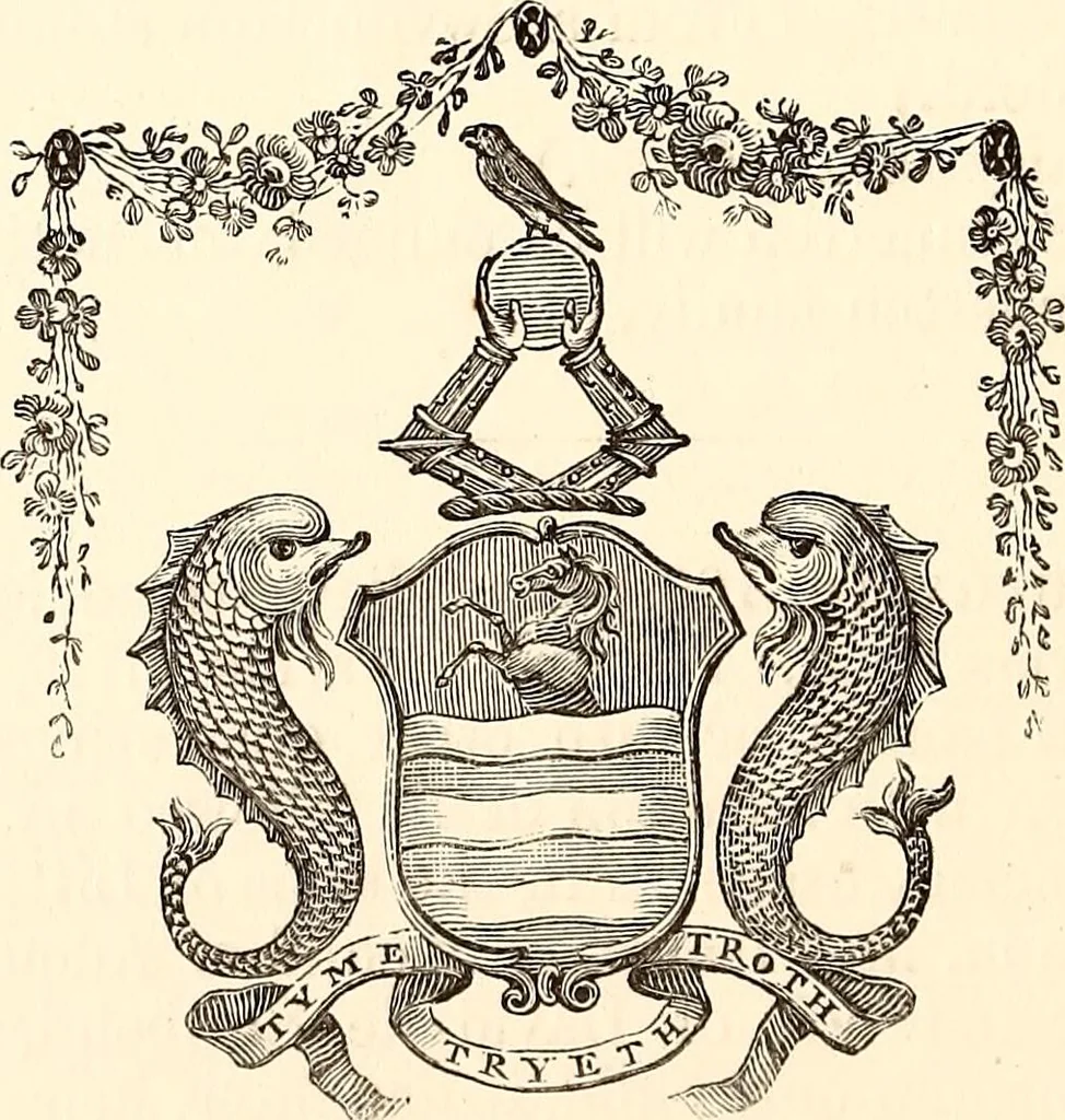 An illustration from The genealogist, 1877, leaf 177