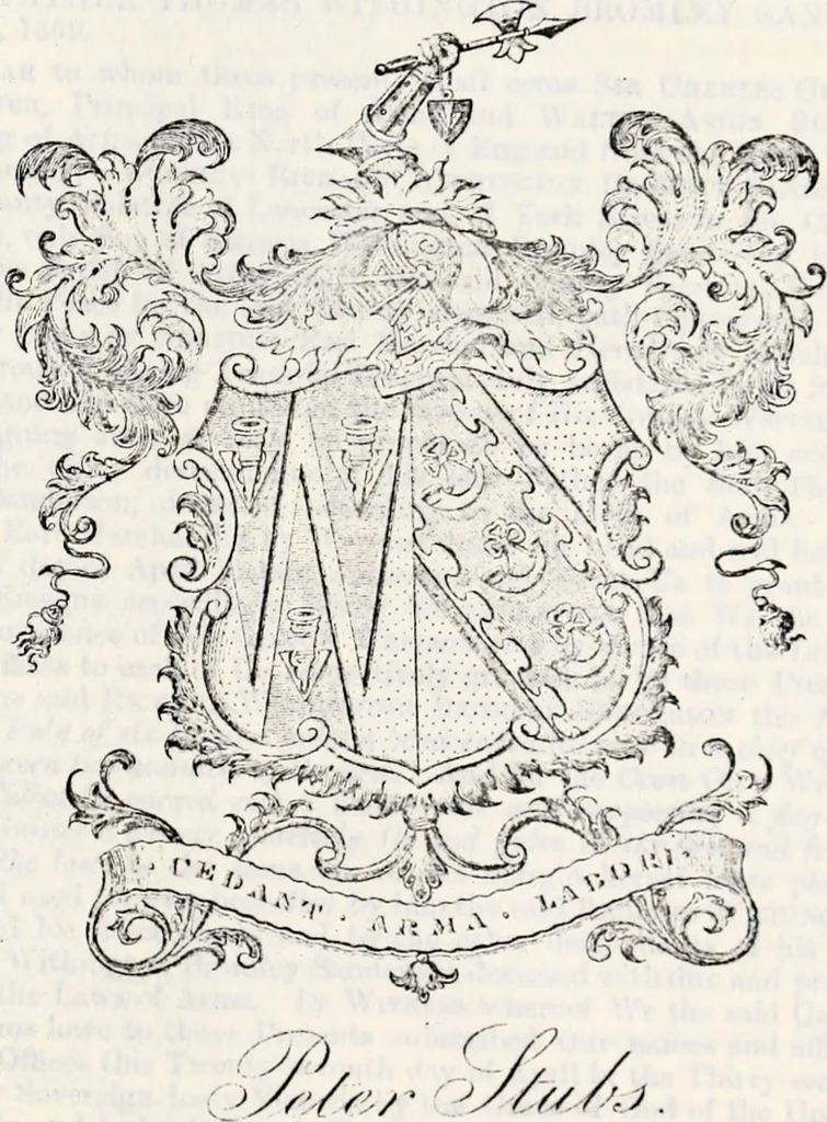 An illustration from The genealogist, 1880, leaf 589