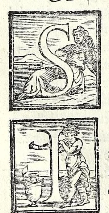 An illustration from Geneologia de gli dei : i quin deci libri di M. Giouanni Boccaccio, sopra la origine et discendenza di tutti gli dei de' gentili, con la spositione & sensi allegorici delle fauole, & con la dichiaratione dell'historie appartenenti à detta materia, 1547, leaf 106