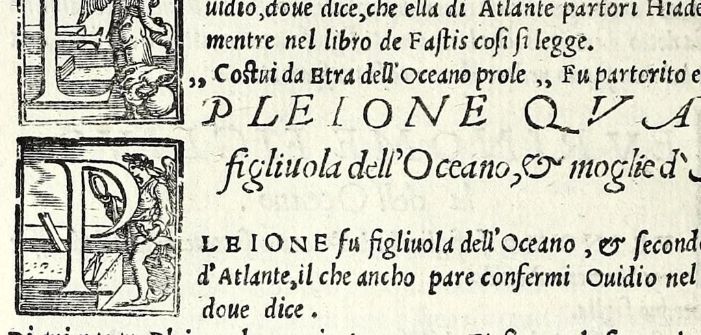 An illustration from Geneologia de gli dei : i quin deci libri di M. Giouanni Boccaccio, sopra la origine et discendenza di tutti gli dei de' gentili, con la spositione & sensi allegorici delle fauole, & con la dichiaratione dell'historie appartenenti à detta materia, 1547, leaf 270