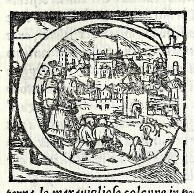 An illustration from Geneologia de gli dei : i quin deci libri di M. Giouanni Boccaccio, sopra la origine et discendenza di tutti gli dei de' gentili, con la spositione & sensi allegorici delle fauole, & con la dichiaratione dell'historie appartenenti à detta materia, 1547, leaf 323