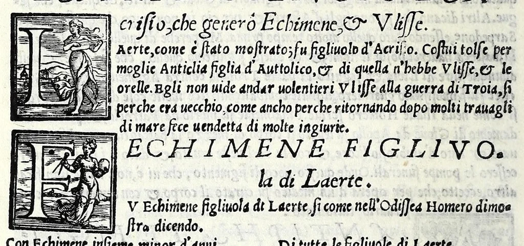 An illustration from Geneologia de gli dei : i quin deci libri di M. Giouanni Boccaccio, sopra la origine et discendenza di tutti gli dei de' gentili, con la spositione & sensi allegorici delle fauole, & con la dichiaratione dell'historie appartenenti à detta materia, 1547, leaf 422