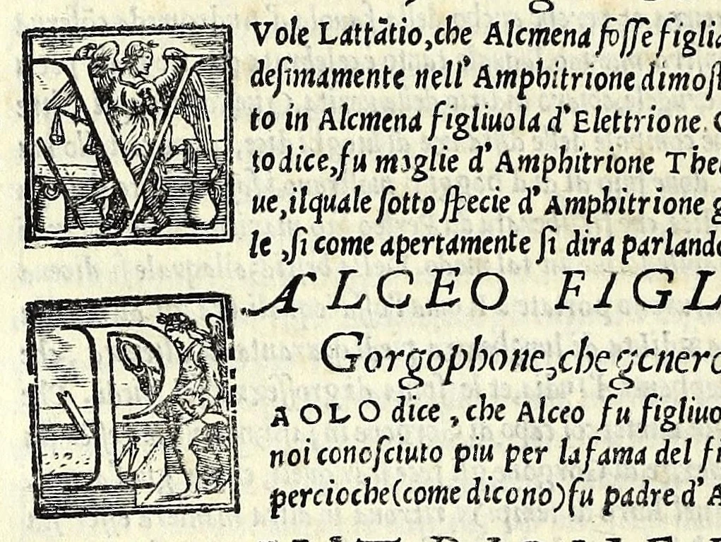 An illustration from Geneologia de gli dei : i quin deci libri di M. Giouanni Boccaccio, sopra la origine et discendenza di tutti gli dei de' gentili, con la spositione & sensi allegorici delle fauole, & con la dichiaratione dell'historie appartenenti à detta materia, 1547, leaf 442