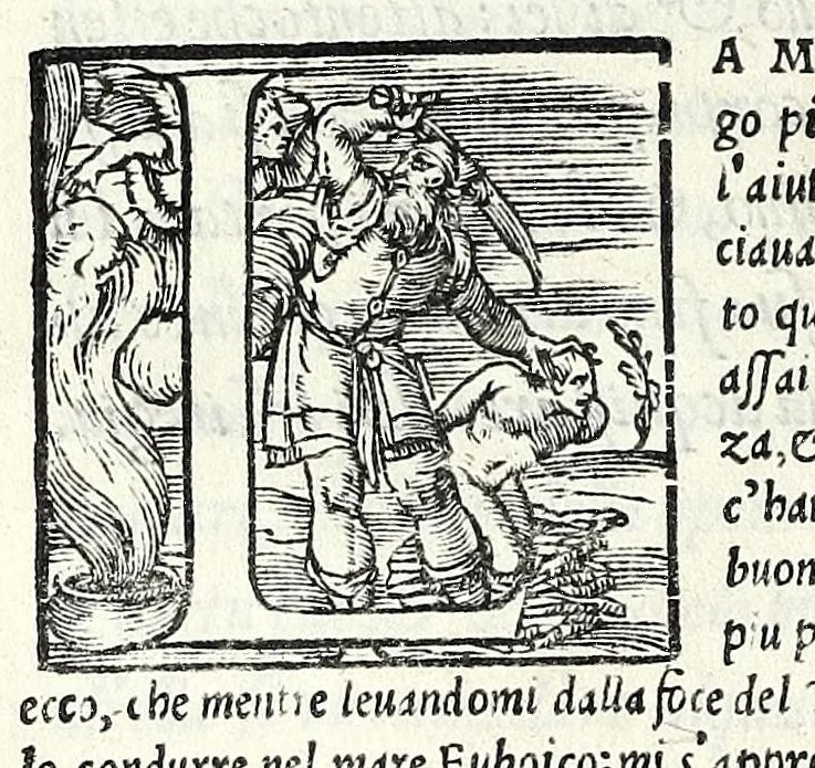 An illustration from Geneologia de gli dei : i quin deci libri di M. Giouanni Boccaccio, sopra la origine et discendenza di tutti gli dei de' gentili, con la spositione & sensi allegorici delle fauole, & con la dichiaratione dell'historie appartenenti à detta materia, 1547, leaf 470