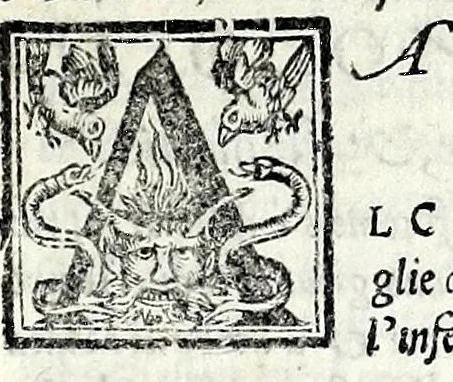 An illustration from Geneologia de gli dei : i quin deci libri di M. Giouanni Boccaccio, sopra la origine et discendenza di tutti gli dei de' gentili, con la spositione & sensi allegorici delle fauole, & con la dichiaratione dell'historie appartenenti à detta materia, 1547, leaf 485