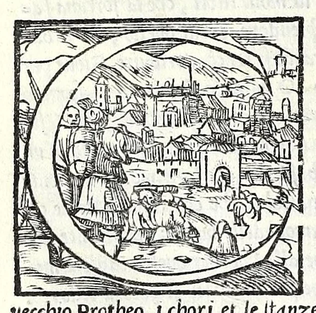 An illustration from Geneologia de gli dei : i quin deci libri di M. Giouanni Boccaccio, sopra la origine et discendenza di tutti gli dei de' gentili, con la spositione & sensi allegorici delle fauole, & con la dichiaratione dell'historie appartenenti à detta materia, 1547, leaf 504