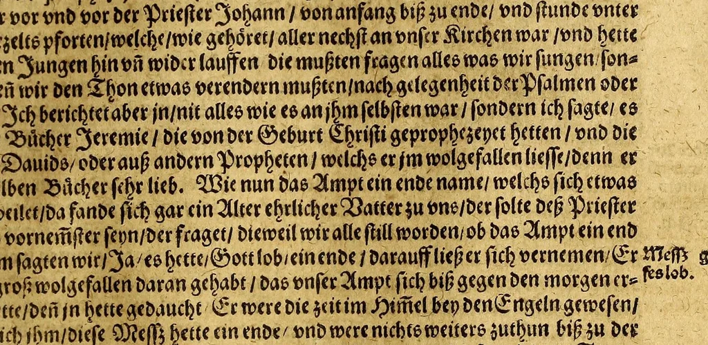 An illustration from General Chronica, das ist: Warhaffte eigentliche vnd kurtze Beschreibung, vieler namhaffter, vnd zum Theil biss daher vnbekannter Landtschafften, : erstlich dess Grossmechtigen vnd gewaltigen Herrn Priester Johan[n]s, Königs in Morenlandt, Königreichen vnd Herrschafften, auch derselbigen beyde geistliche vnd weltliche Regiment. Zum andern ein gemeine Beschreibung dess gantzen Erdbodems, in drey Bücher getheilt, nemlich, Asiam, Aphricam, vnd Europam, vnd was sich fürnemlich darinnen für guts und böses, zu Wasser und Landt, mit Krieg, Brunst, Hunger vnd dergleichen, von anfang der Welt, biss vff erbauwung der Statt Rom, vnd von dannen biss zu der Zeit Honorii vnd Theodosii, begeben vnd zugetrragen hat. Zum dritten vnd letzten, ein kurtzer Summarischer doch verstendtlicher Ausszug vnd Beschreibung der neuw erfundenen Inseln, Americe vnd Magellane, so man die neuwe Welt pflegt zu nennen. Darinnen alle Völcker vnd Nationen, die in der gantzen Welt (als viel deren jetziger Zeit bekannt sind) wohnen, sampt ihrer Ankunfft und Herkommen, auch Art vnd Natur, item Ceremonien und Gebräuchen in geistlichen und weltlichen sachen, trewlich beschrieben, vnd gleich als in einer Tafel abgemalt, für die Augen gestelt werden. Jetzt auffs neuw mit sonderm grossen fleiss, besser als zuuor, beschrieben vnd verteutscht, auch mehrer richtigkeit halben in drey vnderschiedliche Bücher getheilt, dergleichen noch niemals aussgangen, 1581, leaf 181