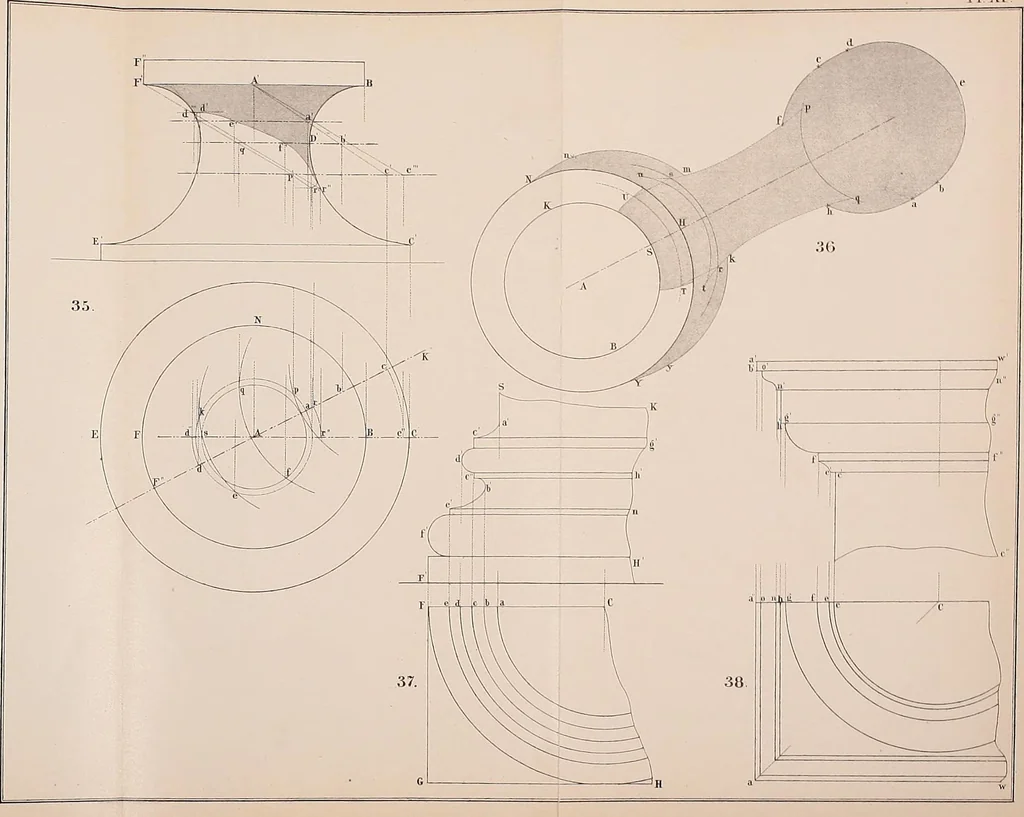 An illustration from General problems of shades and shadows, 1895, leaf 148