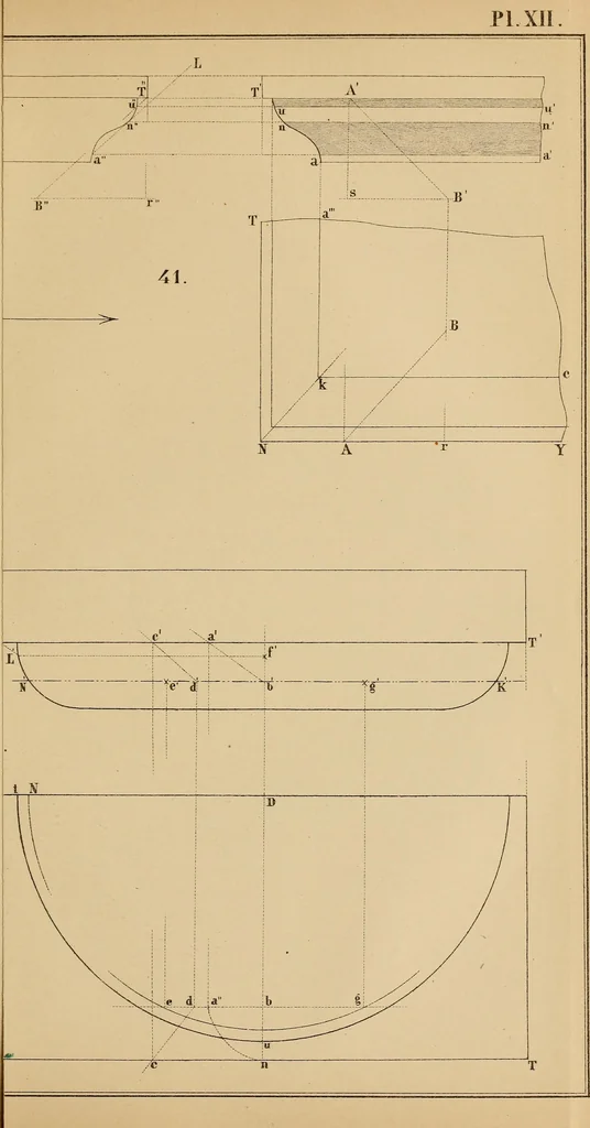 An illustration from General problems of shades and shadows, 1895, leaf 154