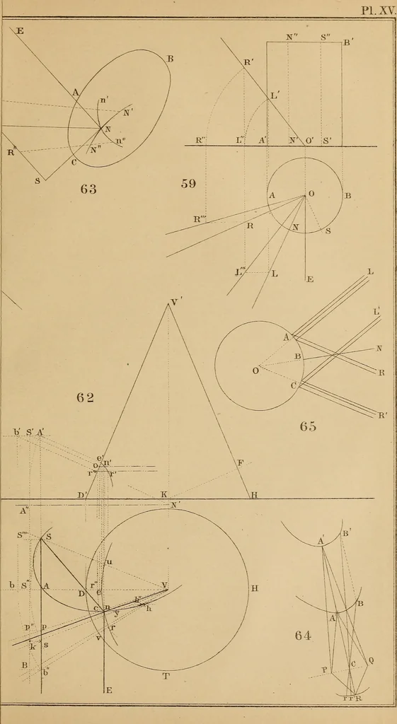 An illustration from General problems of shades and shadows, 1895, leaf 202
