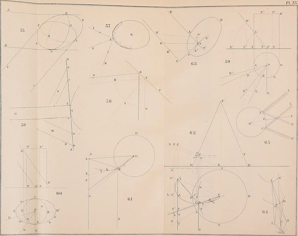 An illustration from General problems of shades and shadows, 1895, leaf 204
