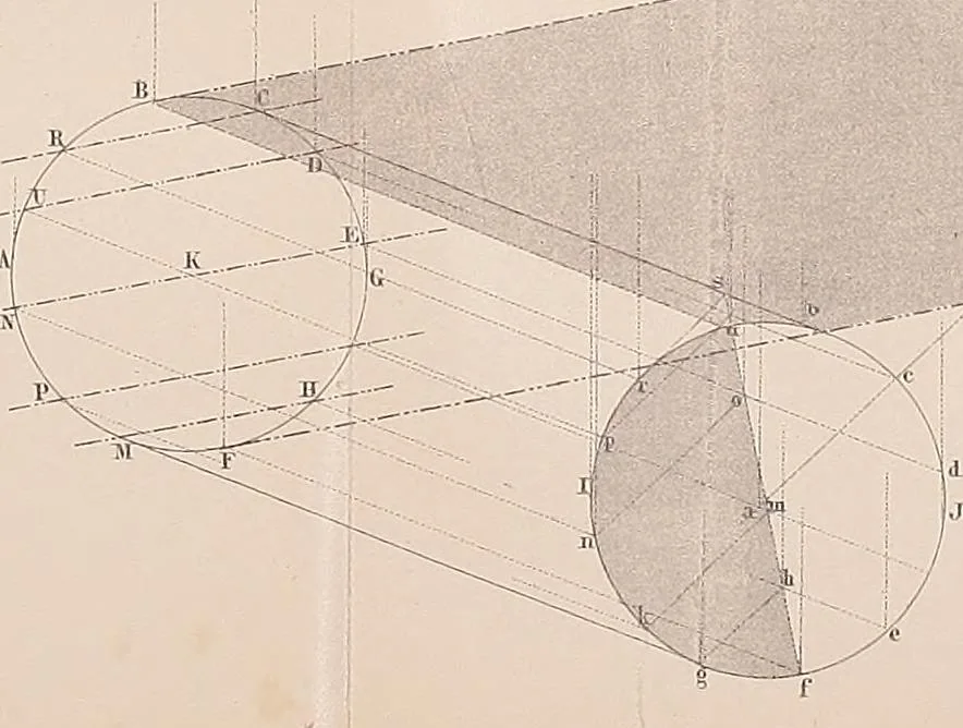 An illustration from General problems of shades and shadows, 1895, leaf 44