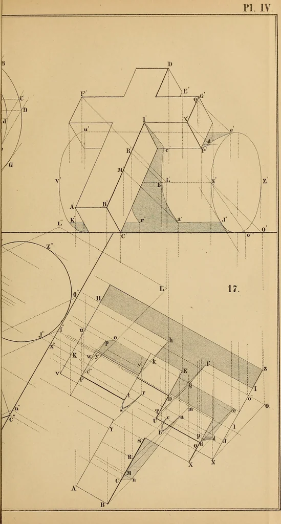 An illustration from General problems of shades and shadows, 1895, leaf 54