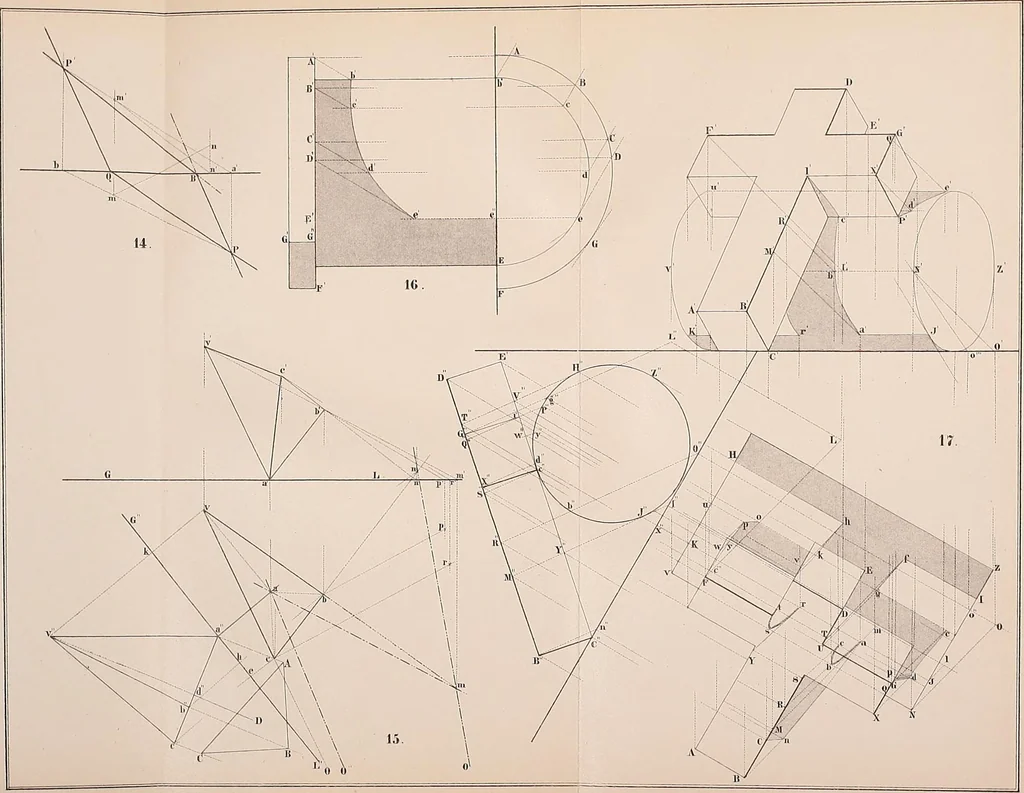An illustration from General problems of shades and shadows, 1895, leaf 56