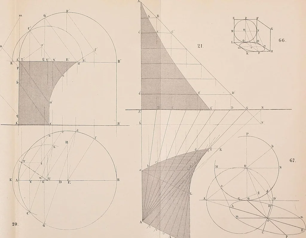 An illustration from General problems of shades and shadows, 1895, leaf 76