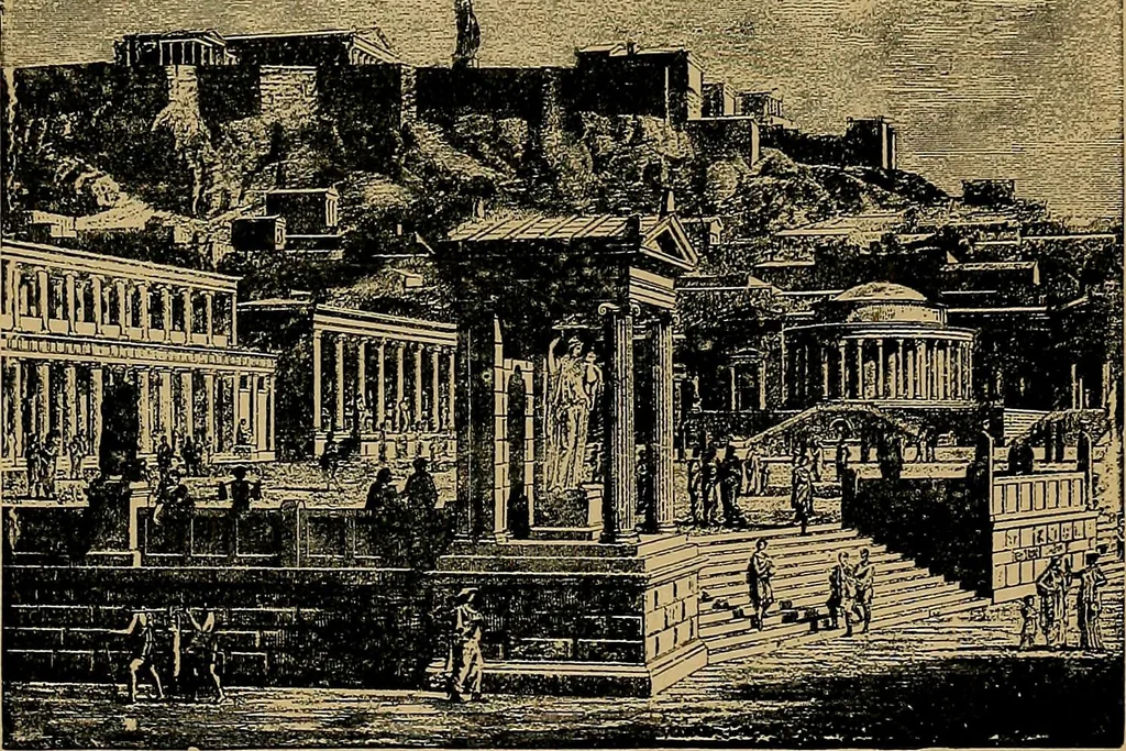 An illustration from The genesis of art-form; an essay in comparative æsthetics showing the identity of the sources, methods, and effects of composition in music, poetry, painting, sculpture and architecture, 1893, leaf 145
