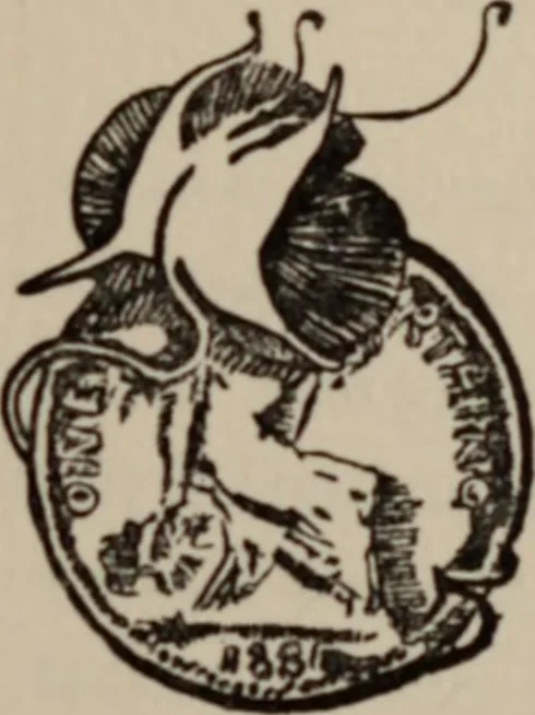 An illustration from The gentle art of making enemies, as pleasingly exemplified in many instances, wherein the serious ones of this earth, carefully exasperated, have been prettily spurred on to unseemliness and indiscretion, while overcome by an undue sense of right, 1909, leaf 38