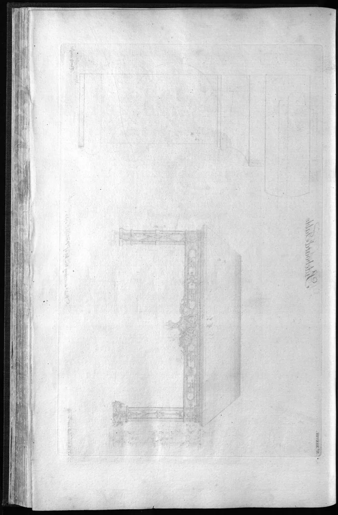 An illustration from The gentleman and cabinet-maker's director : being a large collection of ... designs of household furniture in the Gothic, Chinese and modern taste ... : to which is prefixed, a short explanation of the five orders of architecture and rules of perspective, with proper directions for executing the most difficult pieces, the mouldings being exhibited at large, and the dimensions of each design specified ..., 1754, leaf 126