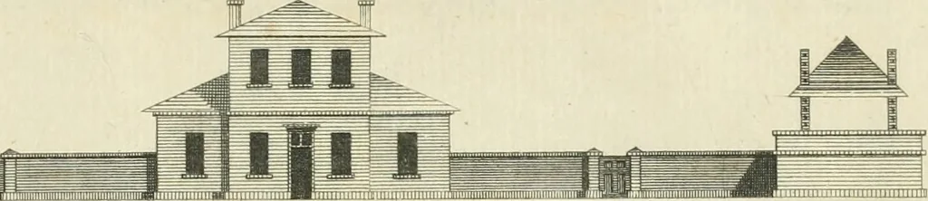 An illustration from The gentleman and farmer's architect : a new work, containing a great variety of useful and genteel designs, being correct plans and elevations of parsonage and farm houses, lodges for parks, pinery, peach, hot and green houses, with the fire-wall, tan-pit, &c. particularly described ... : with scales and tables of reference, describing the several parts, with their just dimensions and use, 1762, leaf 24