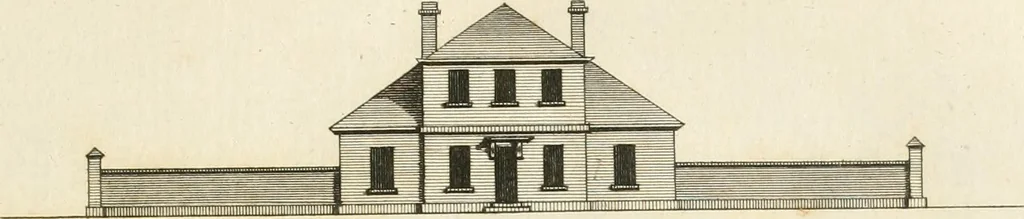 An illustration from The country gentleman's architect, in a great variety of new designs, for cottages, farm-houses, country-houses, villas, lodges for park or garden entrances, and ornamental wooden gates : with plans of the offices belonging to each design, distributed with a strict attention to convenience, elegance, and economy, 1787, leaf 26