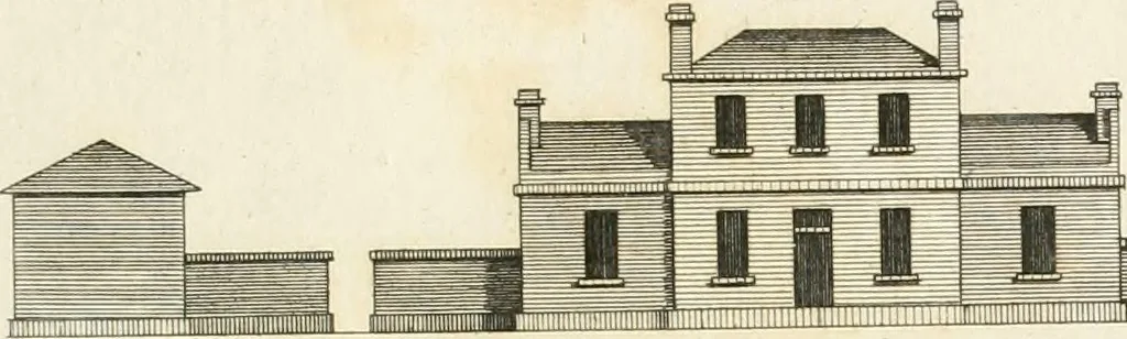 An illustration from The country gentleman's architect, in a great variety of new designs, for cottages, farm-houses, country-houses, villas, lodges for park or garden entrances, and ornamental wooden gates : with plans of the offices belonging to each design, distributed with a strict attention to convenience, elegance, and economy, 1787, leaf 38