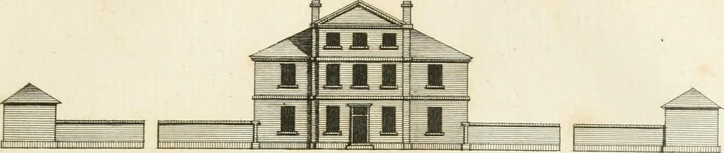 An illustration from The country gentleman's architect, in a great variety of new designs, for cottages, farm-houses, country-houses, villas, lodges for park or garden entrances, and ornamental wooden gates : with plans of the offices belonging to each design, distributed with a strict attention to convenience, elegance, and economy, 1787, leaf 50