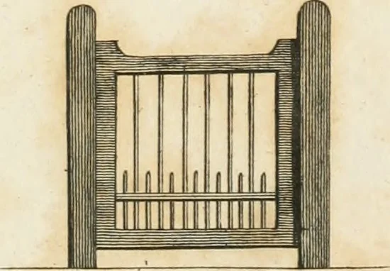 An illustration from The country gentleman's architect, in a great variety of new designs, for cottages, farm-houses, country-houses, villas, lodges for park or garden entrances, and ornamental wooden gates : with plans of the offices belonging to each design, distributed with a strict attention to convenience, elegance, and economy, 1787, leaf 96