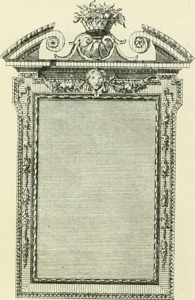 An illustration from The gentlemens or builders companion : containing variety of usefull designs for doors, gateways, peers, pavilions, temples, chimney-pieces, slab tables, pier glasses, or tabernacle frames, ceiling peices [sic] &c., 1739, leaf 100