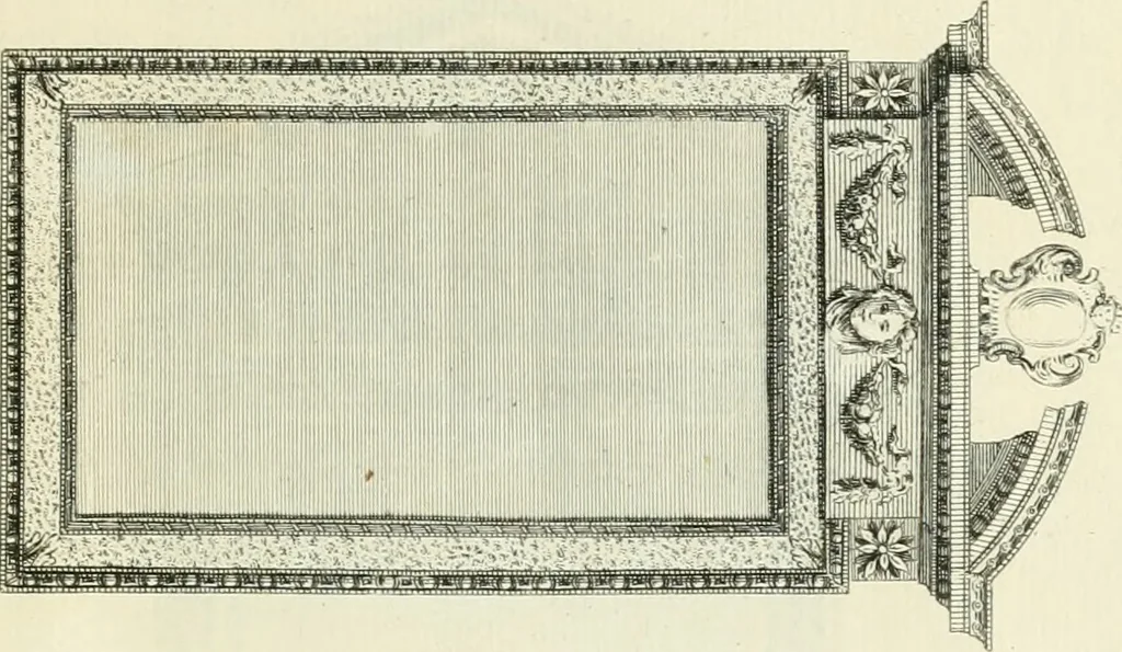 An illustration from The gentlemens or builders companion : containing variety of usefull designs for doors, gateways, peers, pavilions, temples, chimney-pieces, slab tables, pier glasses, or tabernacle frames, ceiling peices [sic] &c., 1739, leaf 104